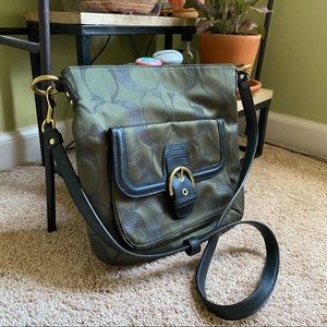 Army Green Coach Crossbody Bag